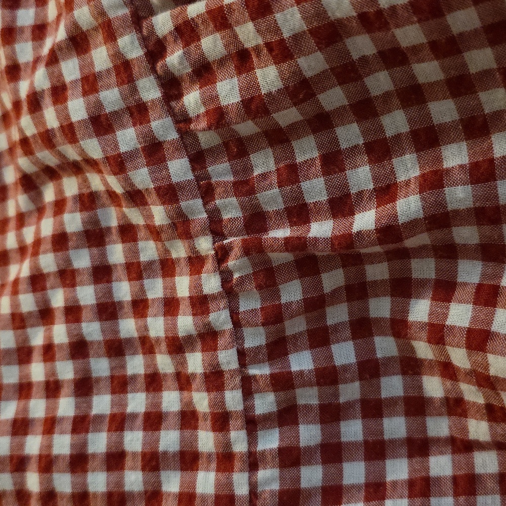 Zara Woman Red Checkered Shirt Size Small (Janni #3) - Picture 3 of 5